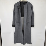 women Tahari NWT Long Merino Blend Cardigan Gray Sweater S