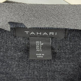 women Tahari NWT Long Merino Blend Cardigan Gray Sweater S