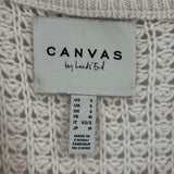 women Lands End Merino Blend Maxi Cardigan Cream Sweater S