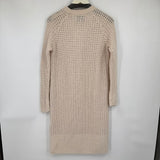 women Lands End Merino Blend Maxi Cardigan Cream Sweater S