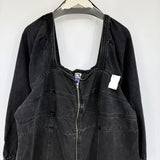 women Future Collective NWOT Denim Full Zip Midi Aged Black Dress 24/26