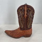 women Montenegro Montenegro Ostrich Leather Western Boot Women's Sz 7 MX 24 Brown Shoes 7