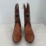 women Montenegro Montenegro Ostrich Leather Western Boot Women's Sz 7 MX 24 Brown Shoes 7