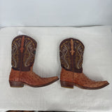 women Montenegro Montenegro Ostrich Leather Western Boot Women's Sz 7 MX 24 Brown Shoes 7