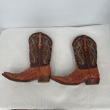 women Montenegro Montenegro Ostrich Leather Western Boot Women's Sz 7 MX 24 Brown Shoes 7