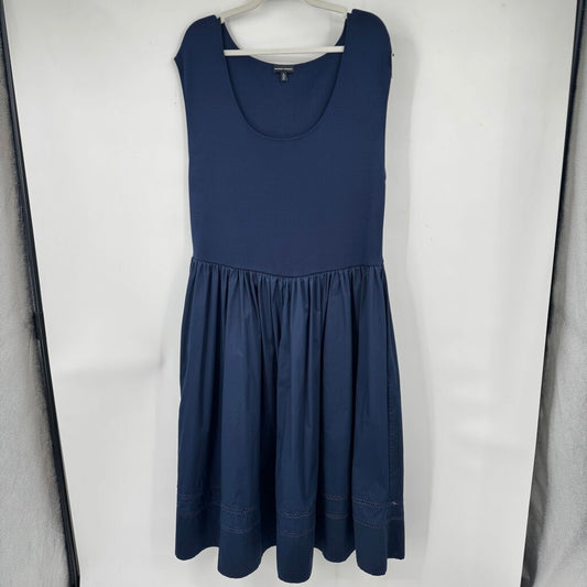 women Universal Standard Chloe Combo Midi Classic Navy Dress L/22-24