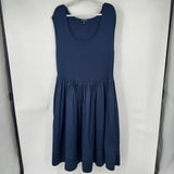 women Universal Standard Chloe Combo Midi Classic Navy Dress L/22-24