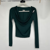 women Free People Carrie Layering Long Sleeve Spruce Green Knit Top XS