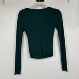 women Free People Carrie Layering Long Sleeve Spruce Green Knit Top XS