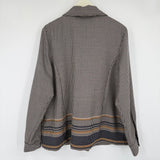 women Pendleton Virgin Wool Blazer Tan Black Yellow Jacket XL