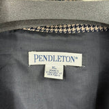 women Pendleton Virgin Wool Blazer Tan Black Yellow Jacket XL