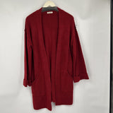 women Margeaux & Ellie Open Front Cardigan Red Sweater M