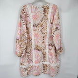 women Lands End Cotton Tie Dye Neopolitan Dress 2X