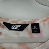 women Lands End Cotton Tie Dye Neopolitan Dress 2X