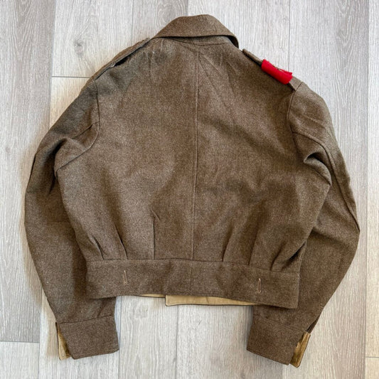 men 1940 Pattern British Army Battledress Blouse Army Green Vintage 12/L