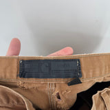 men Carhartt Distressed Double Knee Loose Fit Khaki Jeans 38x34