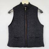 women Karen Scott Boiled Wool Vest Charcoal Gray Jacket M