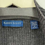 women Karen Scott Boiled Wool Vest Charcoal Gray Jacket M