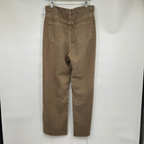 women Zara Cotton/Lyocell Wide Leg Mushroom Brown Jeans 10