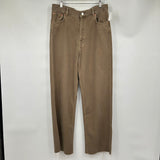 women Zara Cotton/Lyocell Wide Leg Mushroom Brown Jeans 10