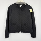 women J. Crew Outlet Diamond Quilted Black Jacket S