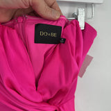 women Do + Be Strapless Twist Front Cocktail Party Hot Pink Dress M