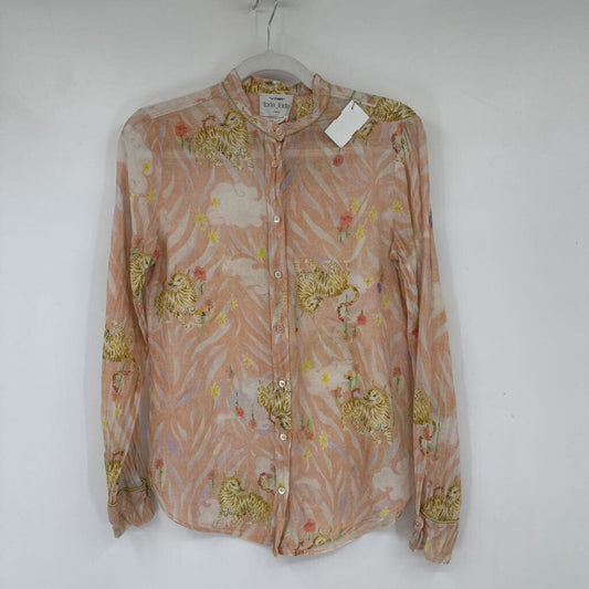women forte_forte Le Stampe My Shirt in Corello MSRP $535 Peach Cream Woven Top 2
