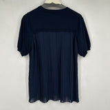 women Adrianna Papell Pleated Back Navy Blue Sweater M