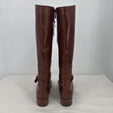 women Michael Michael Kors Leather Equestrian Boots Brown Shoes 8