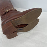 women Michael Michael Kors Leather Equestrian Boots Brown Shoes 8