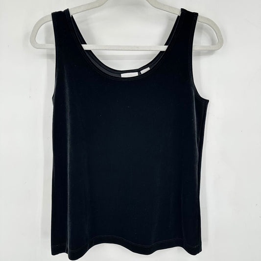 women Chico's NWT Velvet Tank Black Knit Top S