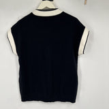 women Ellen Tracy White Trim Black Sweater S