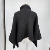 women DKNY Heavy Wool Boxy Turtleneck Black Sweater OS