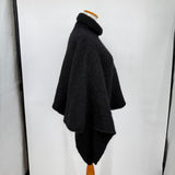 women DKNY Heavy Wool Boxy Turtleneck Black Sweater OS