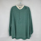 men Wahmaker Band Collar Western Green Woven Top XXL