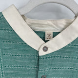 men Wahmaker Band Collar Western Green Woven Top XXL