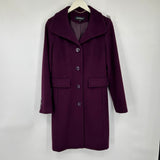 women Ellen Tracy NWOT Wool Blend Overcoat Plum Purple Coat 6