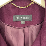 women Ellen Tracy NWOT Wool Blend Overcoat Plum Purple Coat 6
