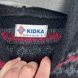 women Kidka Drangi Fair Isle Zip Cardigan MSRP $210 Black Red Pink Sweater S