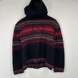 women Kidka Drangi Fair Isle Zip Cardigan MSRP $210 Black Red Pink Sweater S