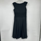 women Laundry by Shelli Segal SILK Splice-V Wide Strap Black Dress 4