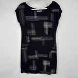 women Tonle Crosshatch Pattern Knit Black Dress S