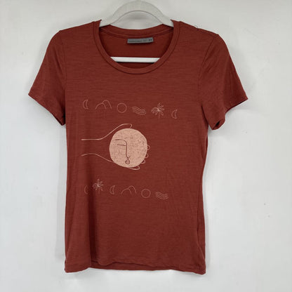 women Icebreaker Merino Moon Sonnet Tee Dusty Rose Knit Top XS