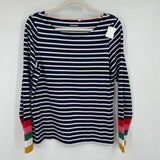 women Boden Striped Long Sleeve Navy Multi Knit Top 10
