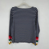 women Boden Striped Long Sleeve Navy Multi Knit Top 10