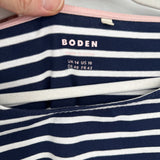 women Boden Striped Long Sleeve Navy Multi Knit Top 10