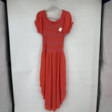 women Free People Catch Me Midi Coral Dress L
