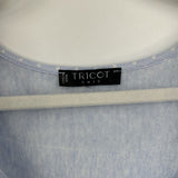 women Tricot Chic Ruffle Knit Fit & Flare Pale Blue Dress L