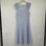 women Tricot Chic Ruffle Knit Fit & Flare Pale Blue Dress L