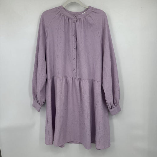 women H&M Crepe Crinkle Shirt Dress Lilac Dress L
